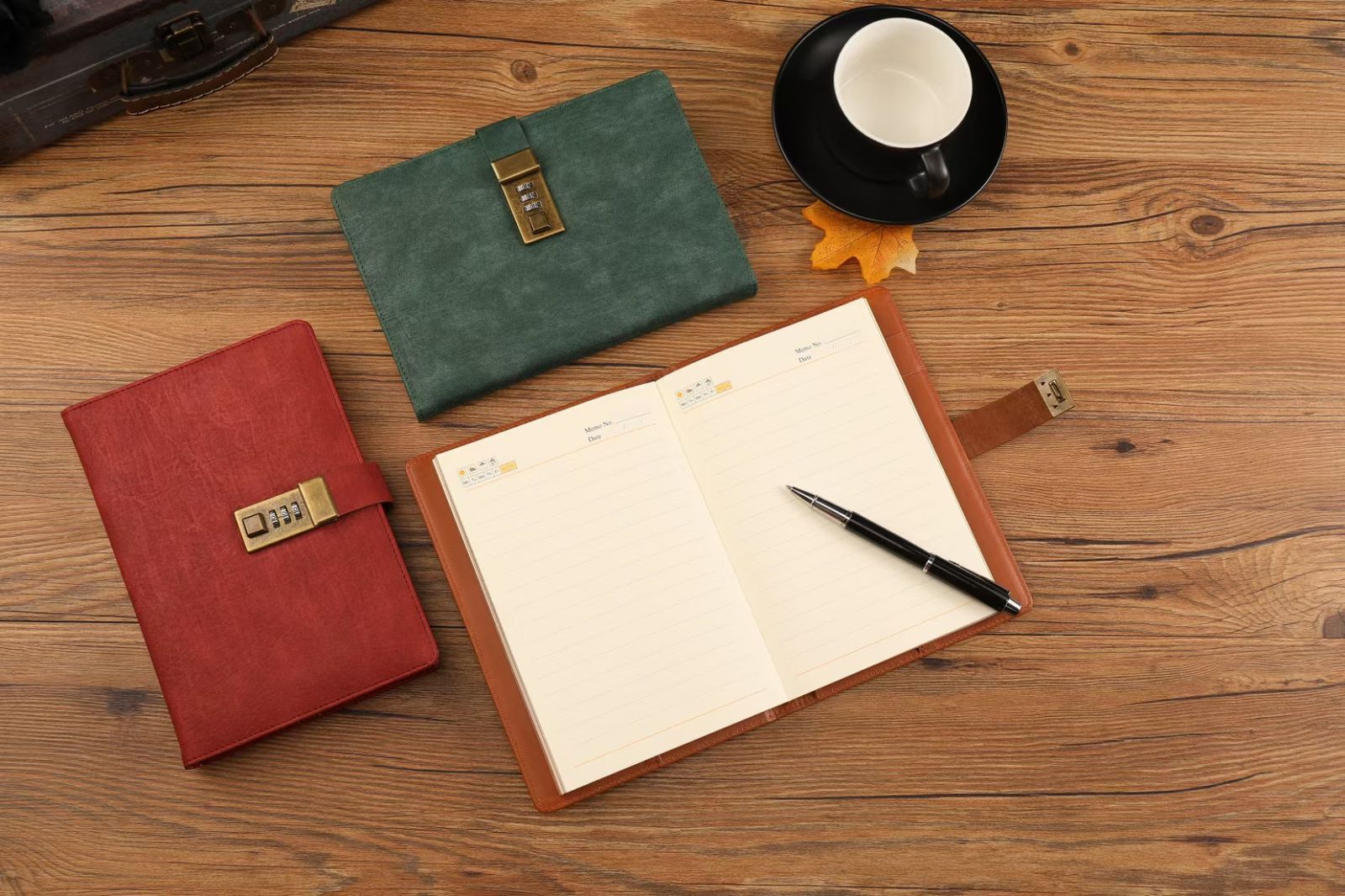 Premium PU Leather Password Lock Diary